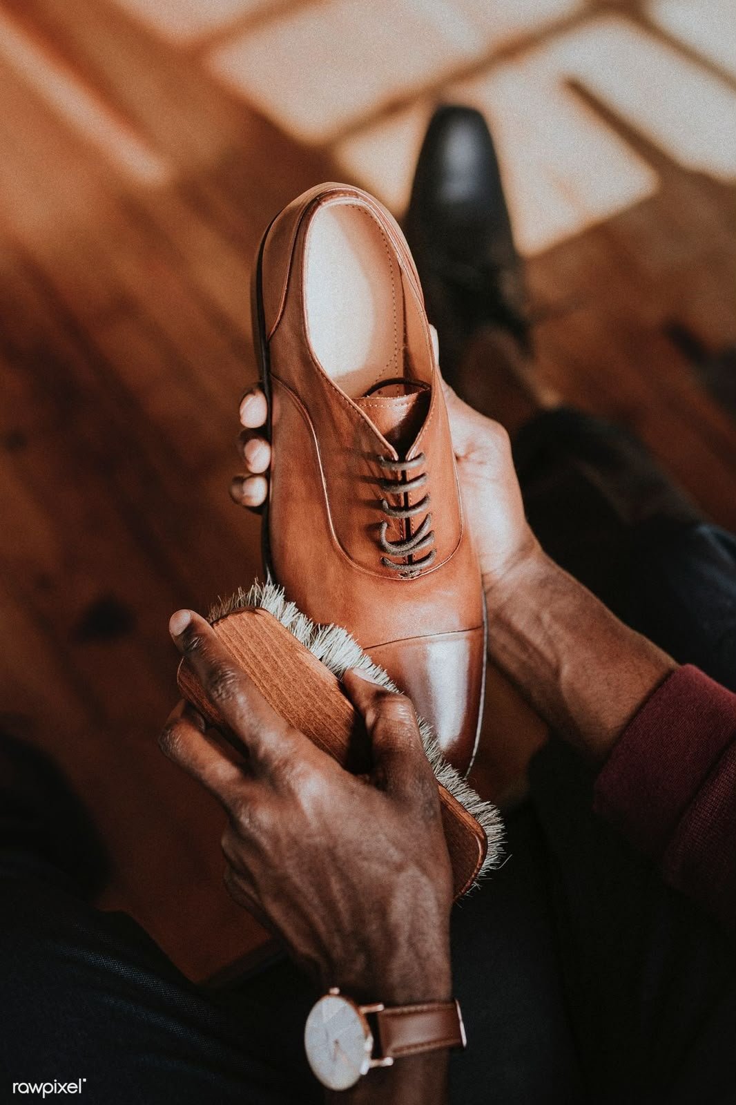 Hand finishing leather